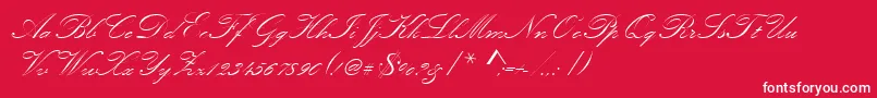 Шрифт Kunstlerschreibschdmed – белые шрифты на красном фоне