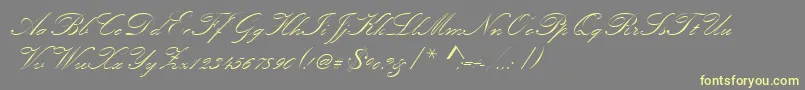 Kunstlerschreibschdmed Font – Yellow Fonts on Gray Background