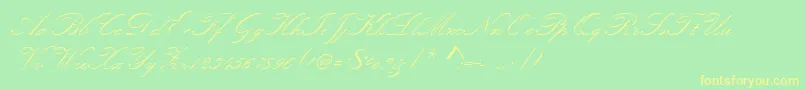 Kunstlerschreibschdmed Font – Yellow Fonts on Green Background