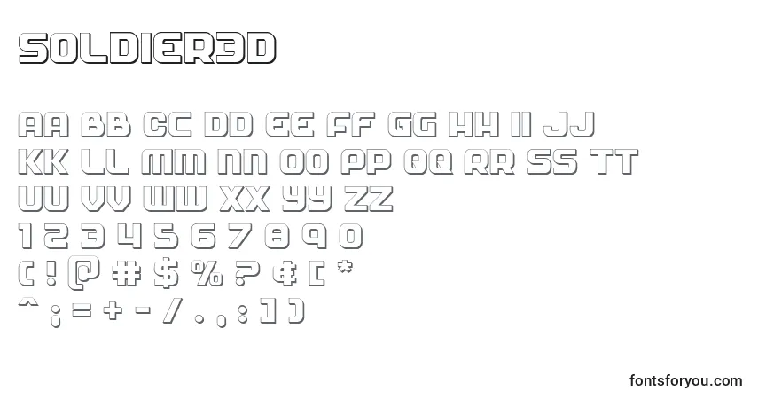 Fuente Soldier3D - alfabeto, números, caracteres especiales