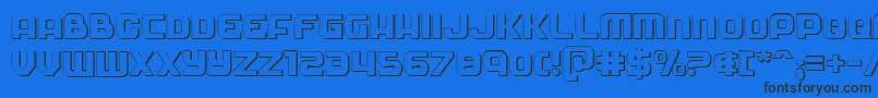 フォントSoldier3D – 黒い文字の青い背景