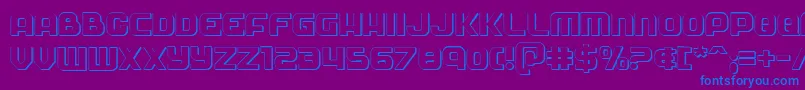 Soldier3D-fontti – siniset fontit violetilla taustalla