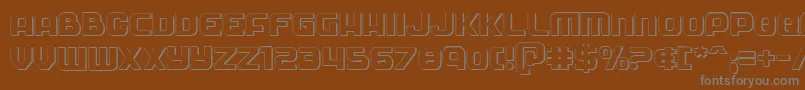 Soldier3D-fontti – harmaat kirjasimet ruskealla taustalla