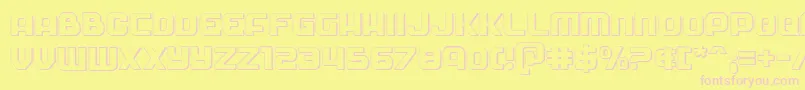 Soldier3D-fontti – vaaleanpunaiset fontit keltaisella taustalla