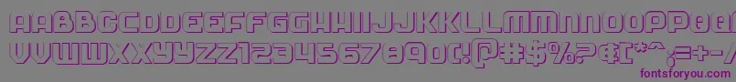 フォントSoldier3D – 紫色のフォント、灰色の背景