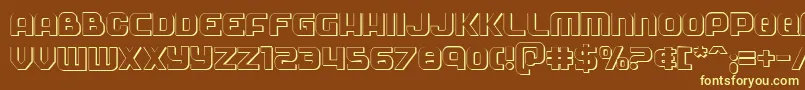 Soldier3D-fontti – keltaiset fontit ruskealla taustalla