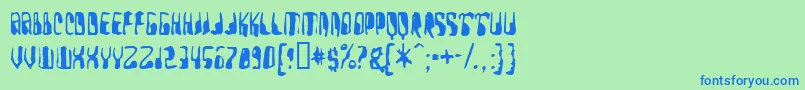フォントYellowpi – 青い文字は緑の背景です。