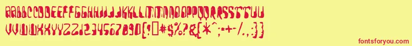 Yellowpi-Schriftart – Rote Schriften auf gelbem Hintergrund