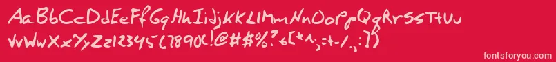 Lehn273 Font – Pink Fonts on Red Background
