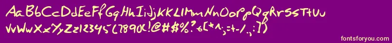 Lehn273 Font – Yellow Fonts on Purple Background