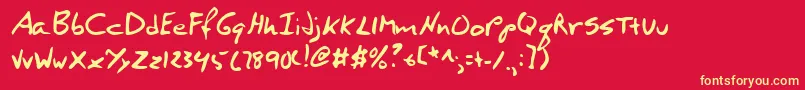 Lehn273 Font – Yellow Fonts on Red Background