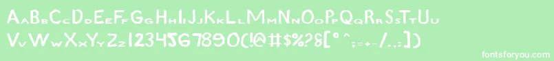 フォントZamboniJoeExpanded – 緑の背景に白い文字