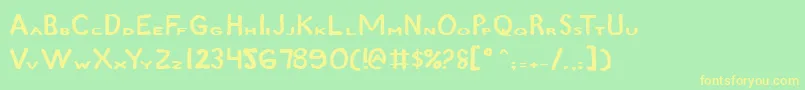 ZamboniJoeExpanded Font – Yellow Fonts on Green Background