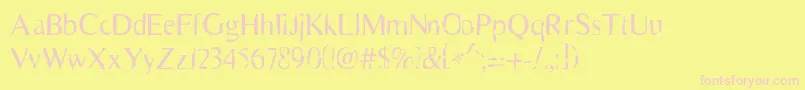 Scarecro Font – Pink Fonts on Yellow Background