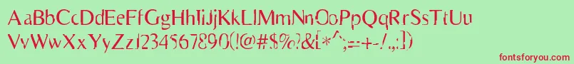 Scarecro Font – Red Fonts on Green Background