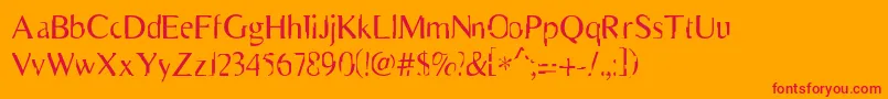 Scarecro Font – Red Fonts on Orange Background