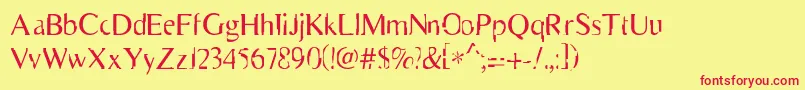 Scarecro Font – Red Fonts on Yellow Background