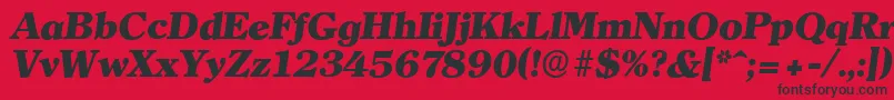 フォントClearfaceserialHeavyItalic – 赤い背景に黒い文字