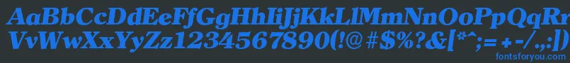 ClearfaceserialHeavyItalic Font – Blue Fonts on Black Background