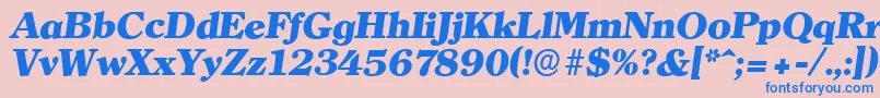 ClearfaceserialHeavyItalic Font – Blue Fonts on Pink Background