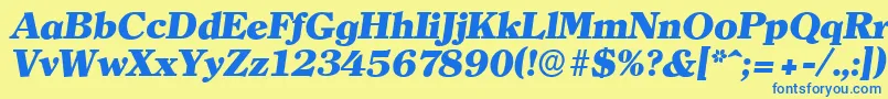 ClearfaceserialHeavyItalic Font – Blue Fonts on Yellow Background