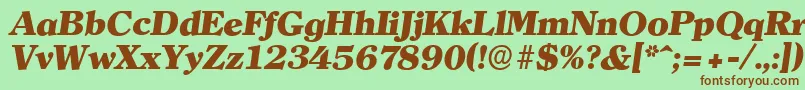 ClearfaceserialHeavyItalic Font – Brown Fonts on Green Background