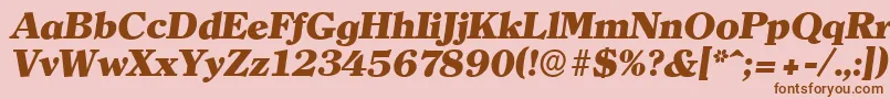 ClearfaceserialHeavyItalic Font – Brown Fonts on Pink Background