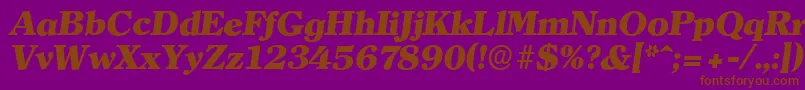 ClearfaceserialHeavyItalic Font – Brown Fonts on Purple Background