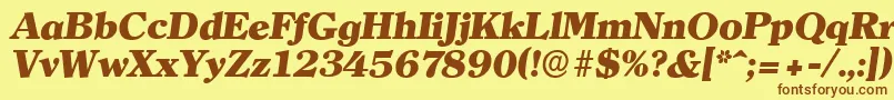 ClearfaceserialHeavyItalic Font – Brown Fonts on Yellow Background