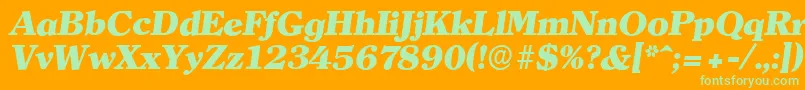 ClearfaceserialHeavyItalic Font – Green Fonts on Orange Background