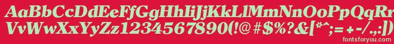 ClearfaceserialHeavyItalic Font – Green Fonts on Red Background