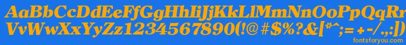 ClearfaceserialHeavyItalic Font – Orange Fonts on Blue Background