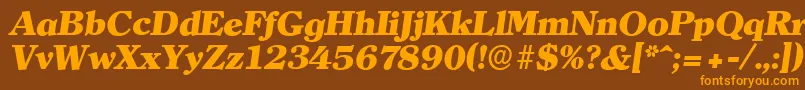 ClearfaceserialHeavyItalic Font – Orange Fonts on Brown Background