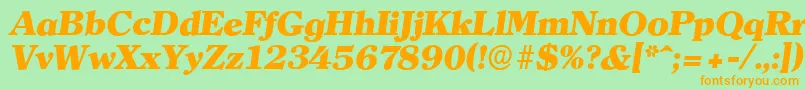 ClearfaceserialHeavyItalic Font – Orange Fonts on Green Background