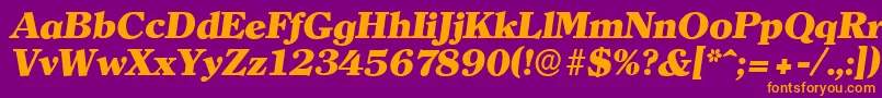 ClearfaceserialHeavyItalic Font – Orange Fonts on Purple Background