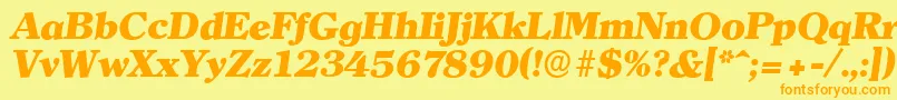 ClearfaceserialHeavyItalic Font – Orange Fonts on Yellow Background