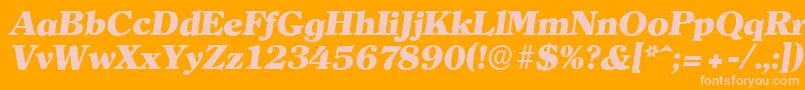 ClearfaceserialHeavyItalic Font – Pink Fonts on Orange Background