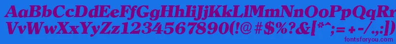 ClearfaceserialHeavyItalic Font – Purple Fonts on Blue Background