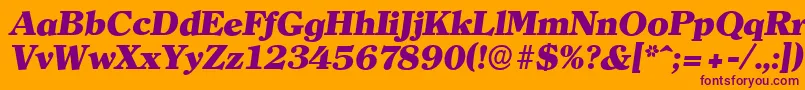 ClearfaceserialHeavyItalic Font – Purple Fonts on Orange Background