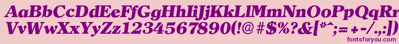 ClearfaceserialHeavyItalic Font – Purple Fonts on Pink Background