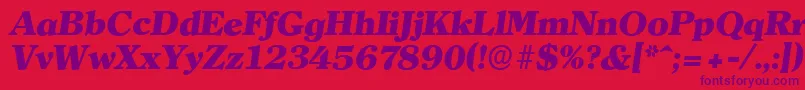 ClearfaceserialHeavyItalic Font – Purple Fonts on Red Background