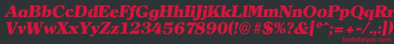 ClearfaceserialHeavyItalic Font – Red Fonts on Black Background