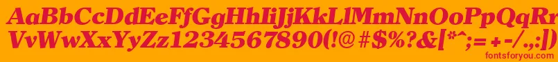フォントClearfaceserialHeavyItalic – オレンジの背景に赤い文字