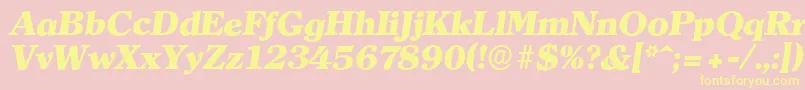 ClearfaceserialHeavyItalic Font – Yellow Fonts on Pink Background