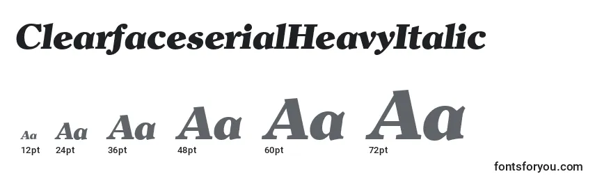 Размеры шрифта ClearfaceserialHeavyItalic