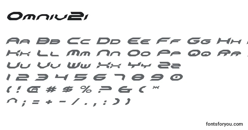 Czcionka Omniv2i – alfabet, cyfry, specjalne znaki