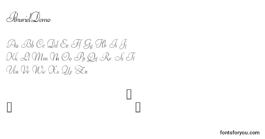 Schriftart IthurielDemo – Alphabet, Zahlen, spezielle Symbole