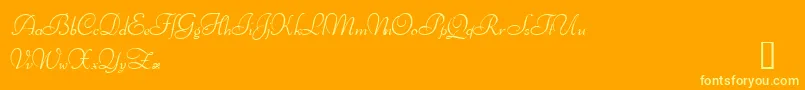 IthurielDemo-Schriftart – Gelbe Schriften auf orangefarbenem Hintergrund