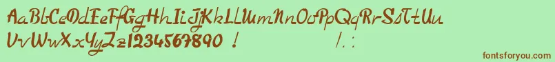 TooGoodToBeTrue Font – Brown Fonts on Green Background