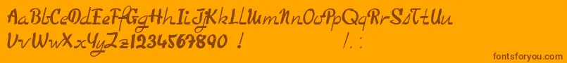 TooGoodToBeTrue Font – Brown Fonts on Orange Background